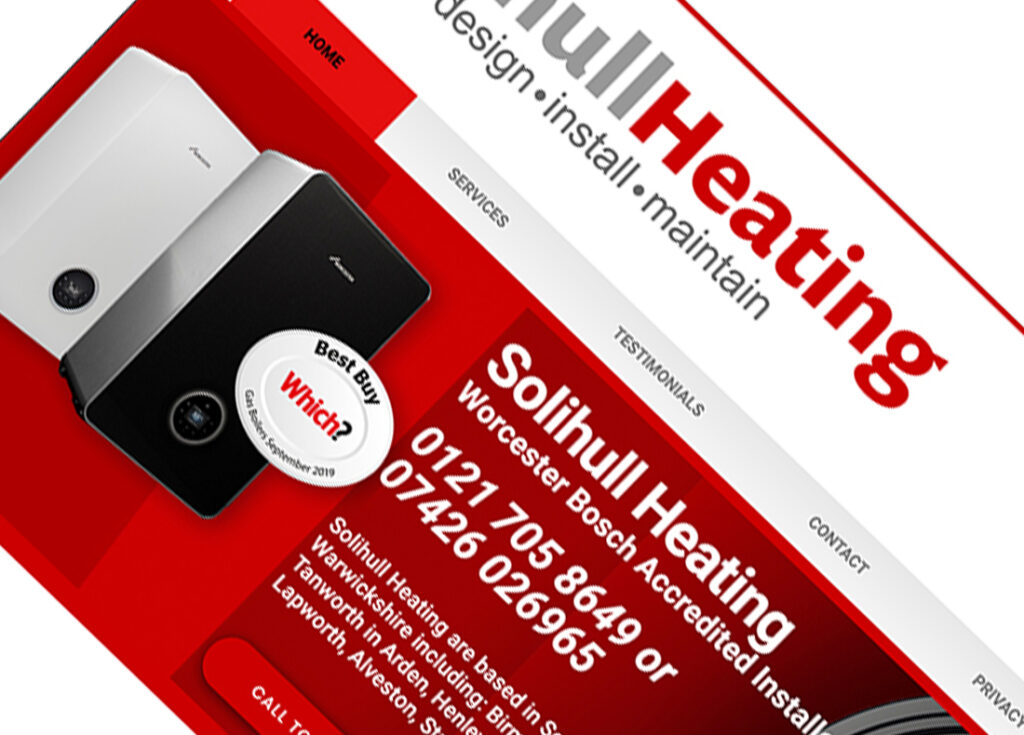 Emma Scott Web Design Kenilworth created Solihull Heating
