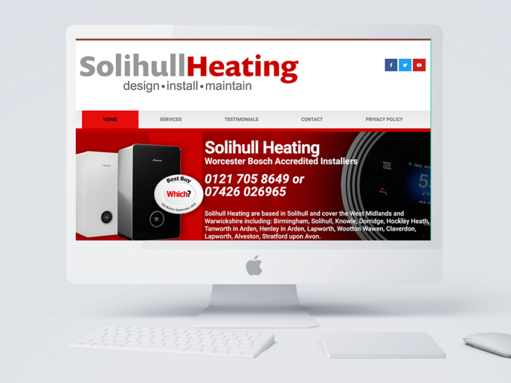 Solihull Heating Website designed by Emma Scott Web Design