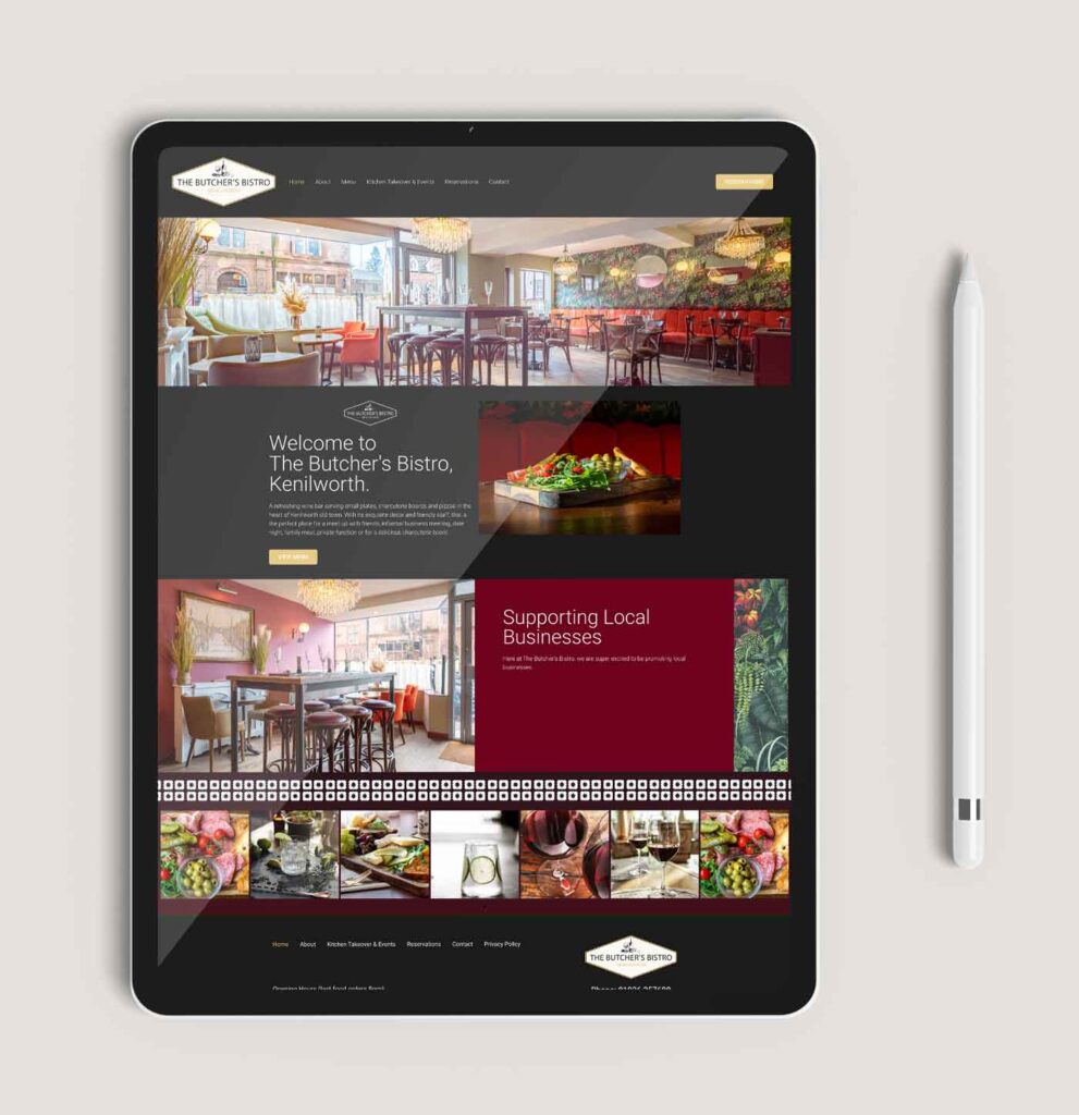 The Butcher's Bistro Website - Design by Emma Scott Web Design of Kenilworth Warwickshire