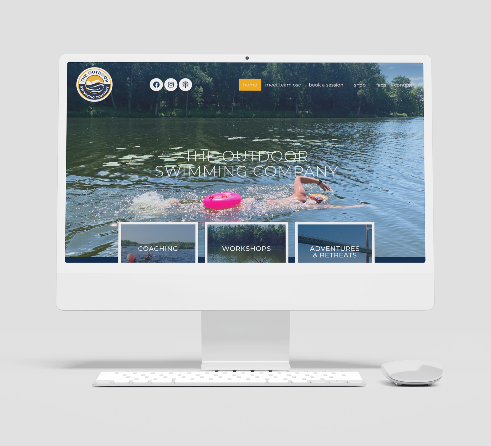 The Outdoor Swimming Company Logo and Website - Design by Emma Scott Web Design of Kenilworth Warwickshire