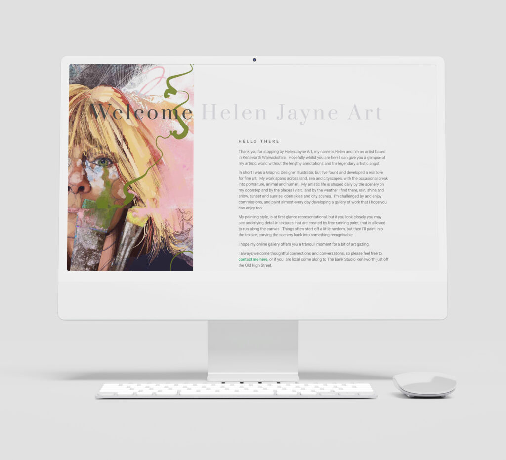 Helen Jayne Art - gallery website created by Emma Scott Web Design of Warwickshire