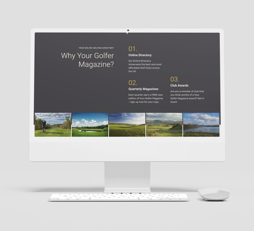 Your Golfer Magazine - web design by Emma Scott Web Design